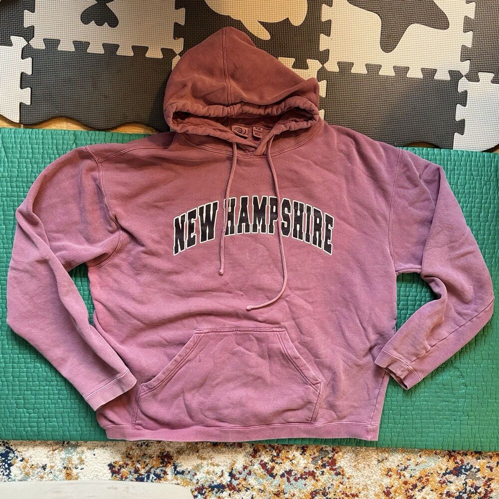 Vintage New Hampshire Women’s Hoodie L Maybe Purple Sweatshirt Y2K Classic 90s